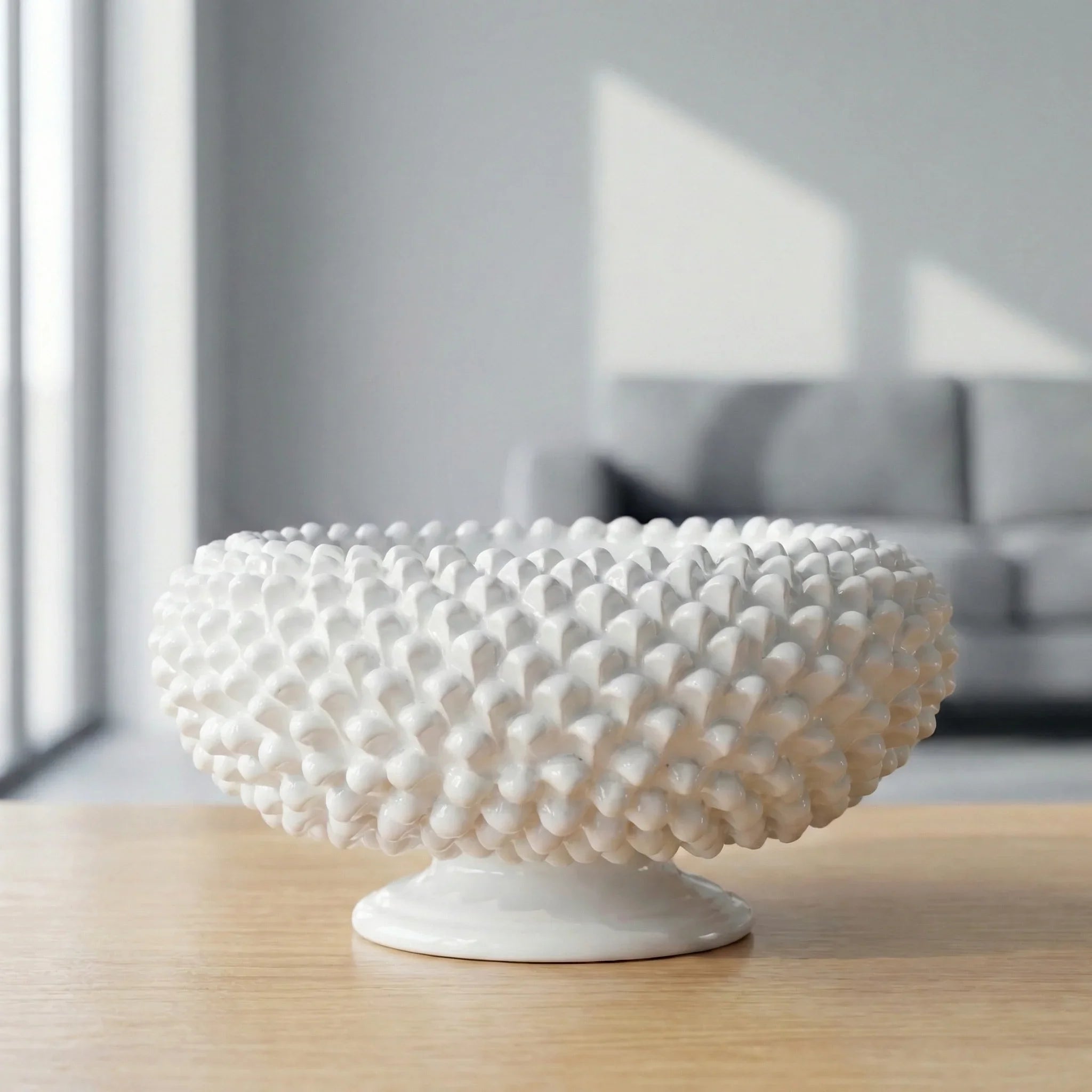 Alzata a Pigna in Ceramica di Caltagirone Ø 25/33 cm - White Line
