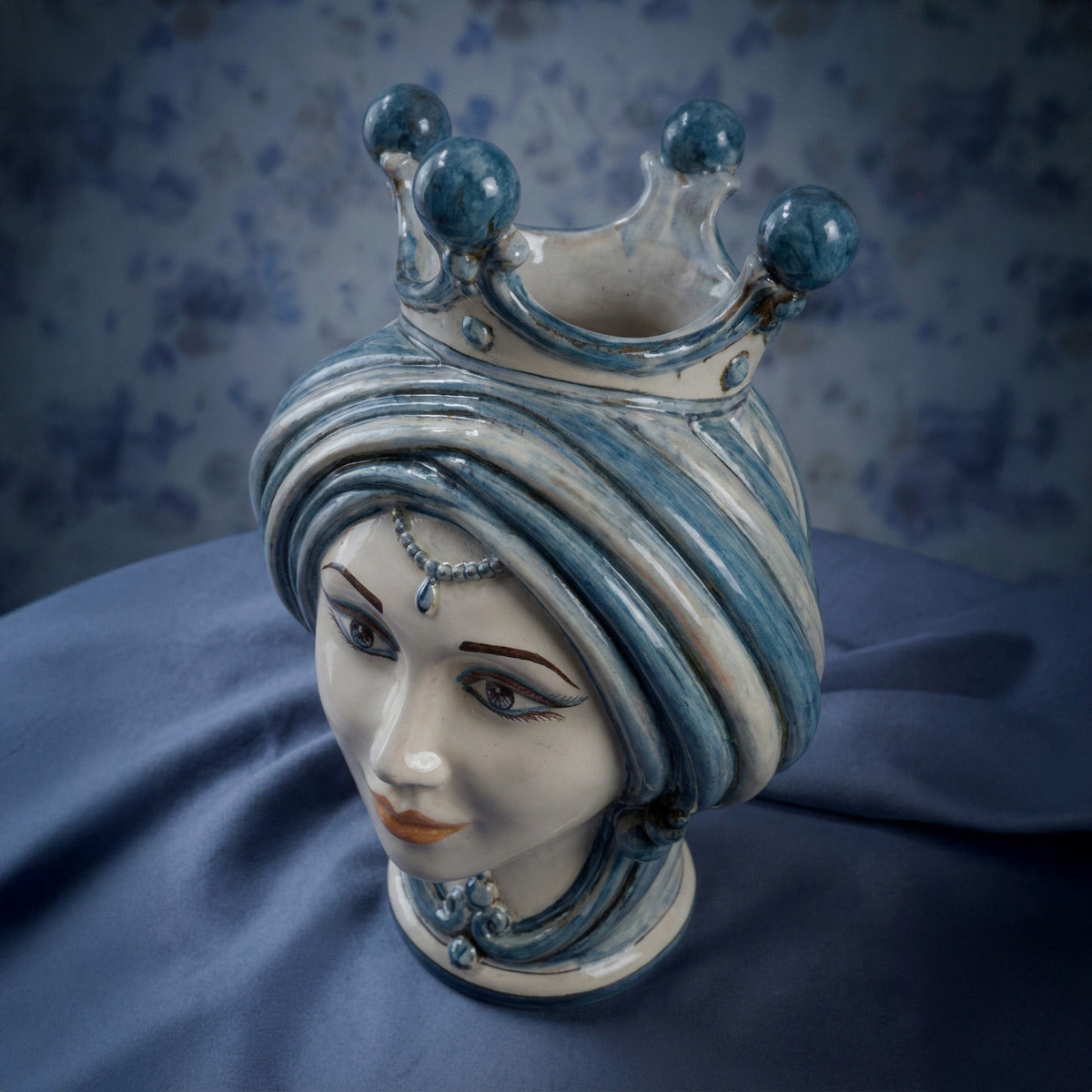 Testa di Moro h 30 cm - Donna, Mono Blu