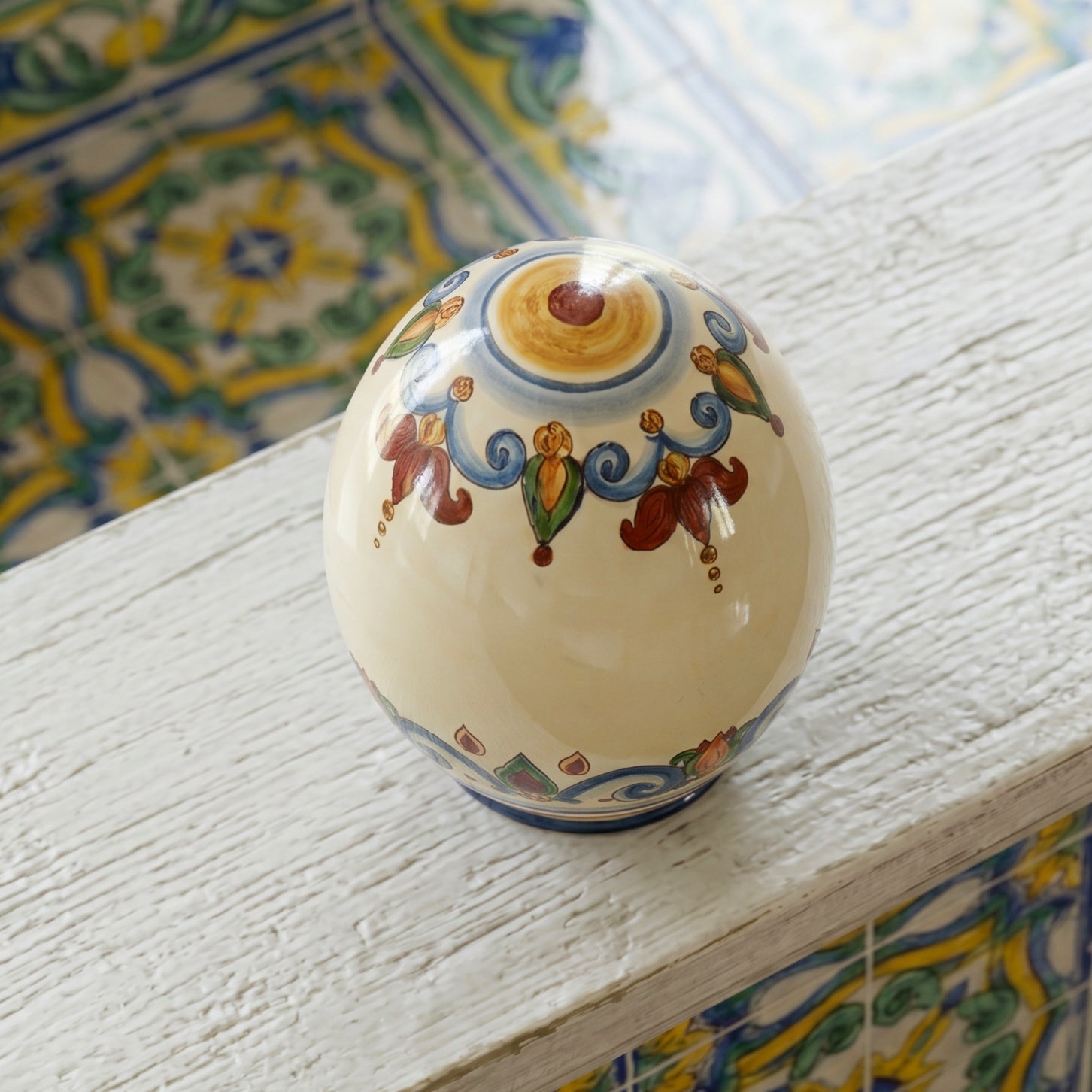 Uovo Decorativo in Ceramica di Caltagirone - Decoro Sicily