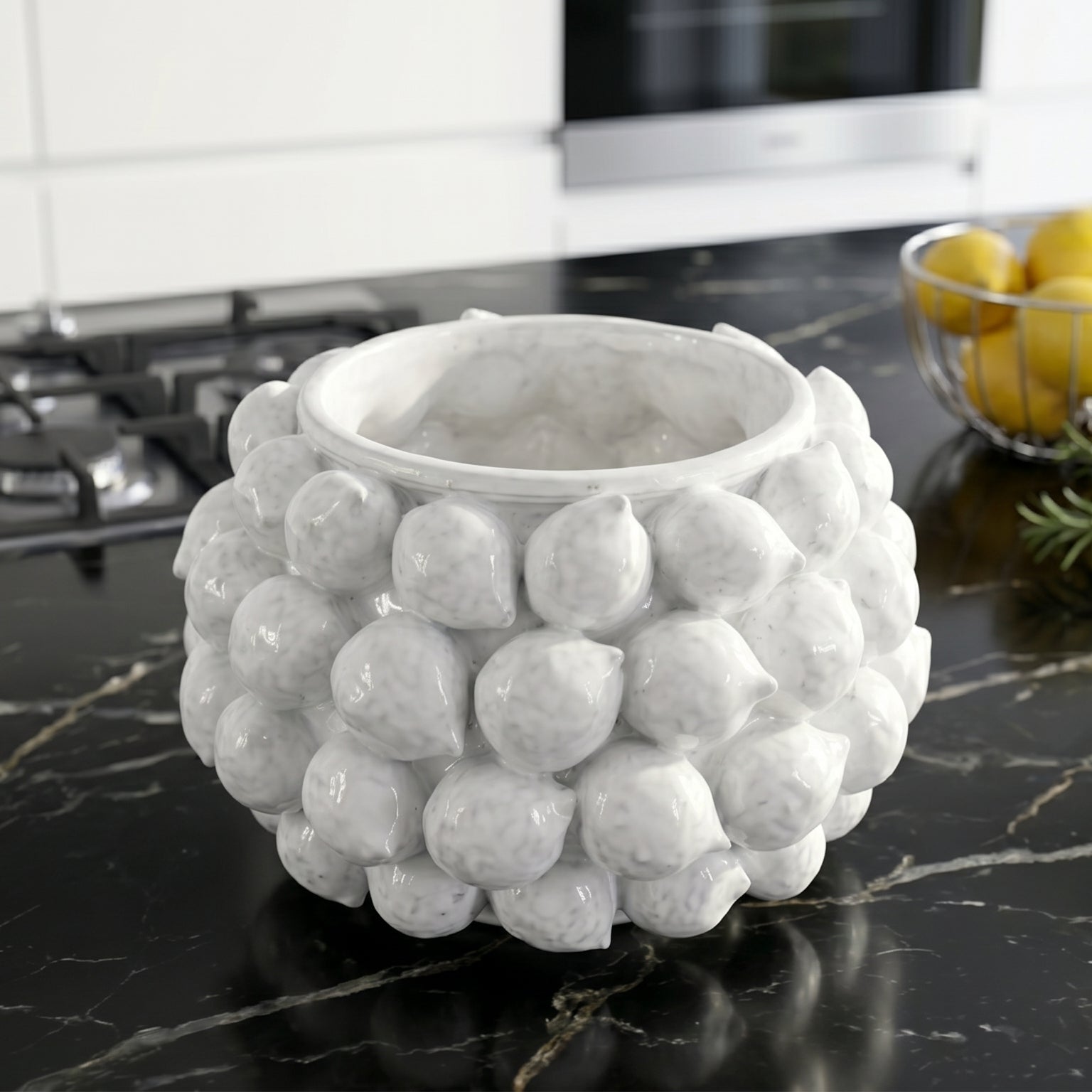 Vaso con Limoni in Ceramica di Caltagirone - Linea Decorativa