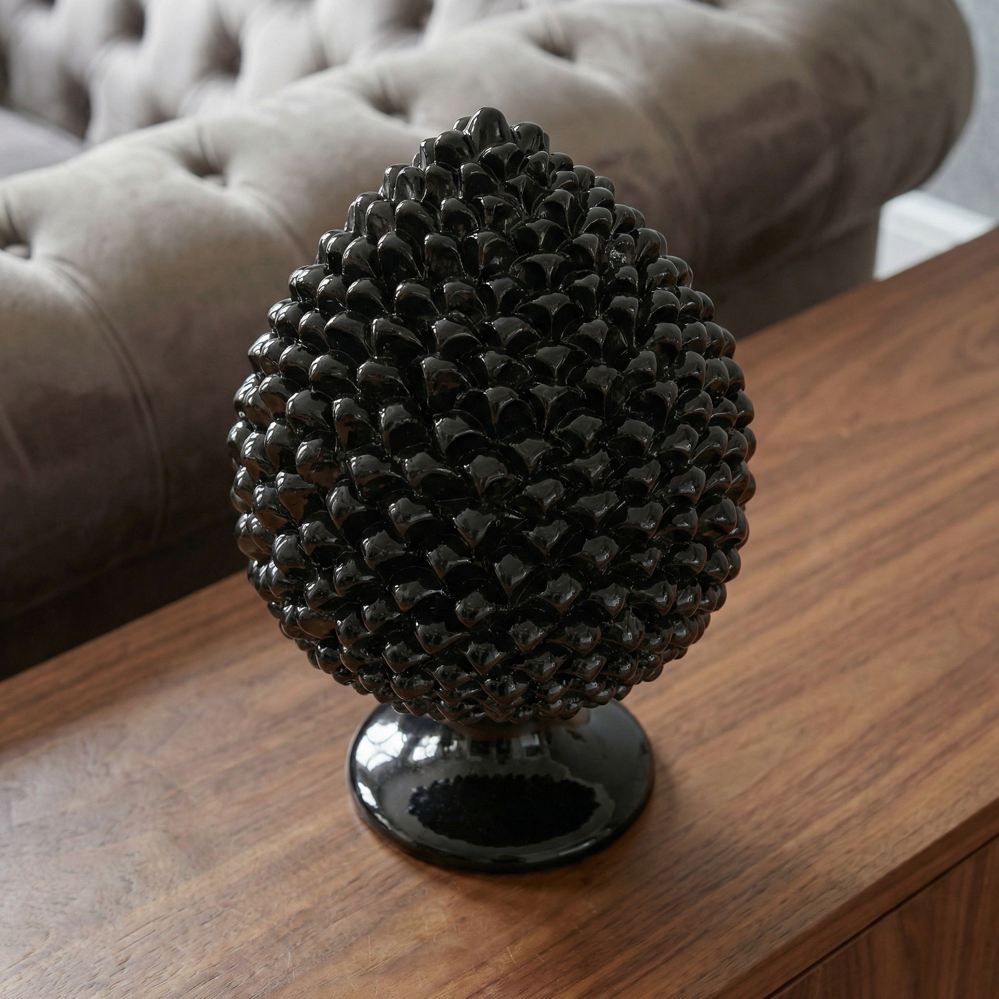 Pigna Artigianale in Ceramica di Caltagirone h 15/40 cm - Black Line