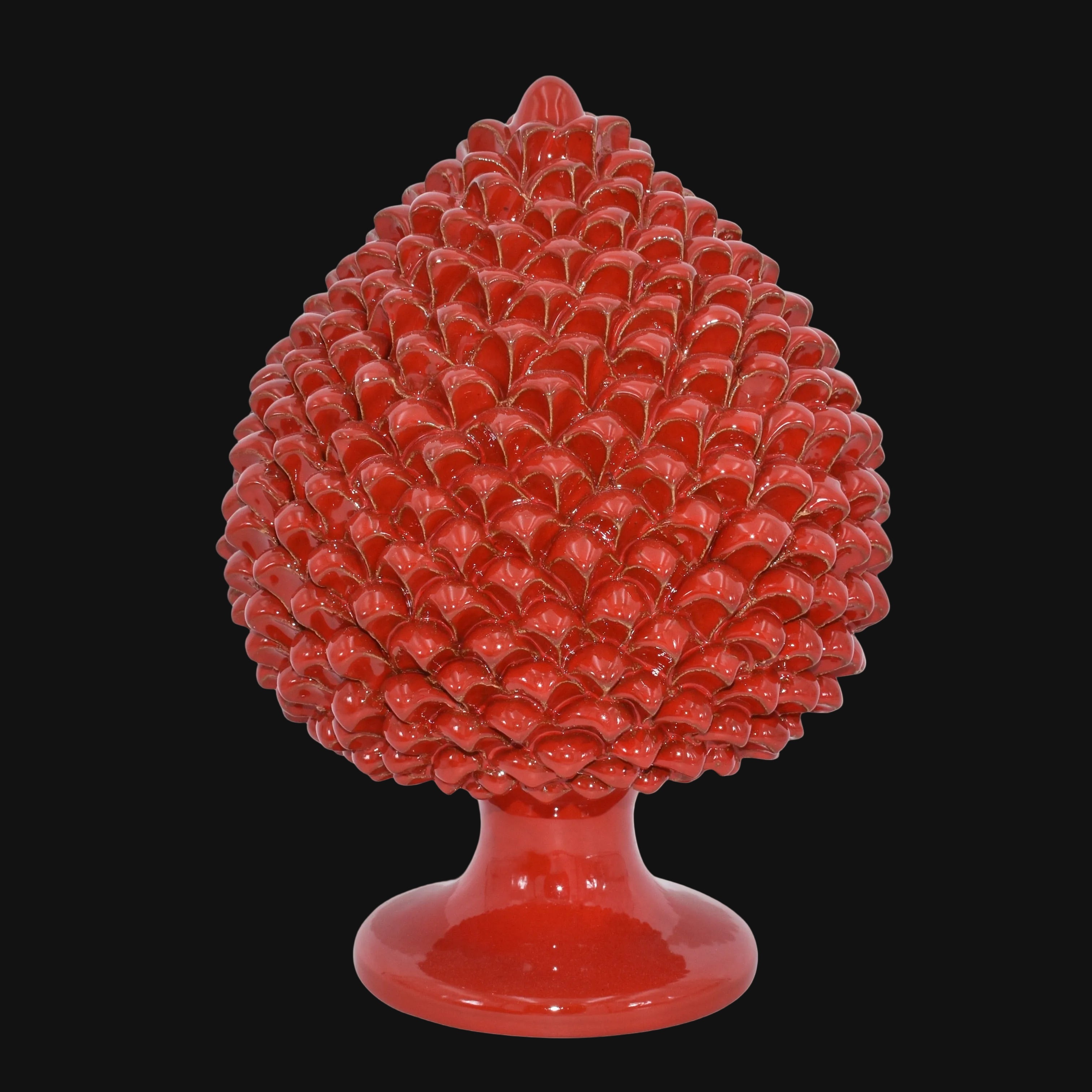 Pigna Artigianale in Ceramica di Caltagirone h 15/40 cm - Rosso Fuoco