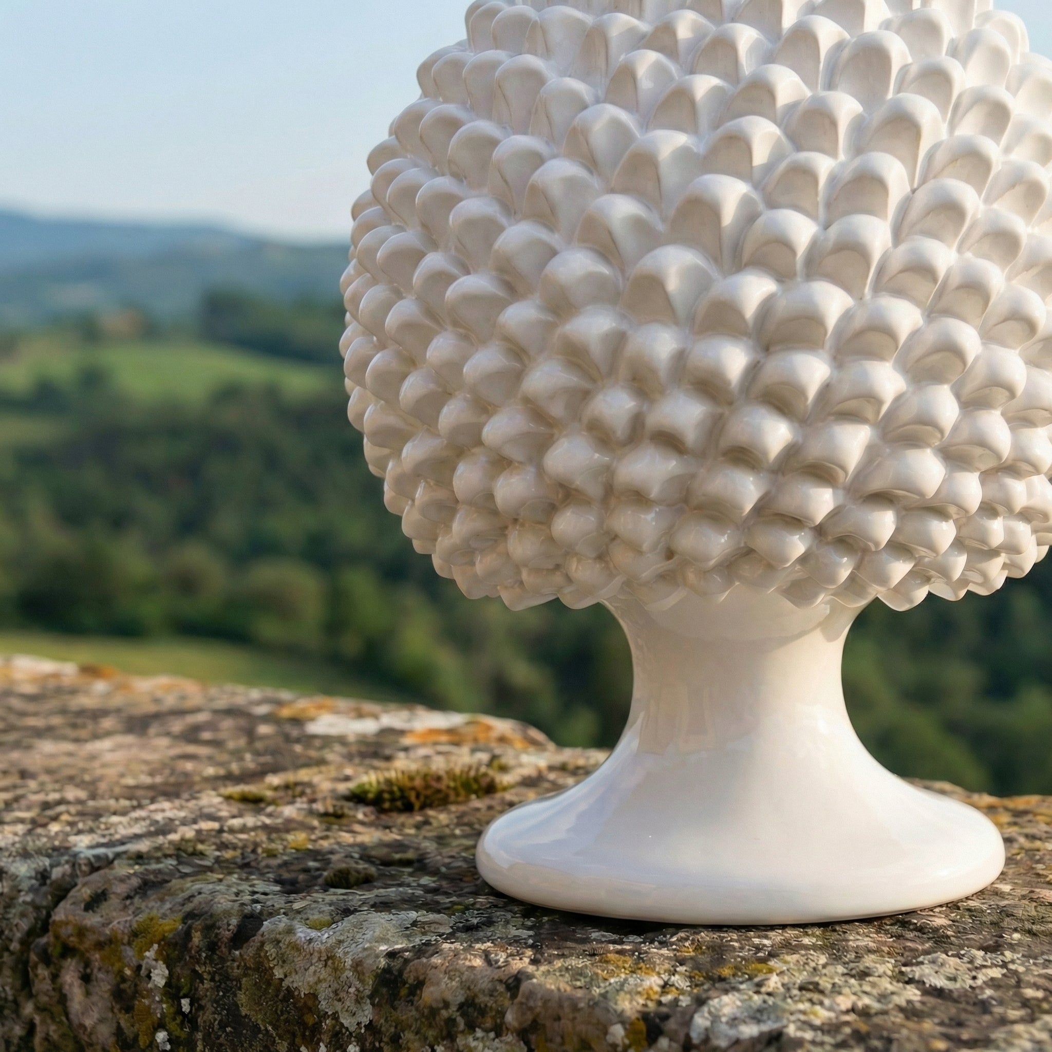 Pigna Artigianale in Ceramica di Caltagirone h 15/40 cm - White Line