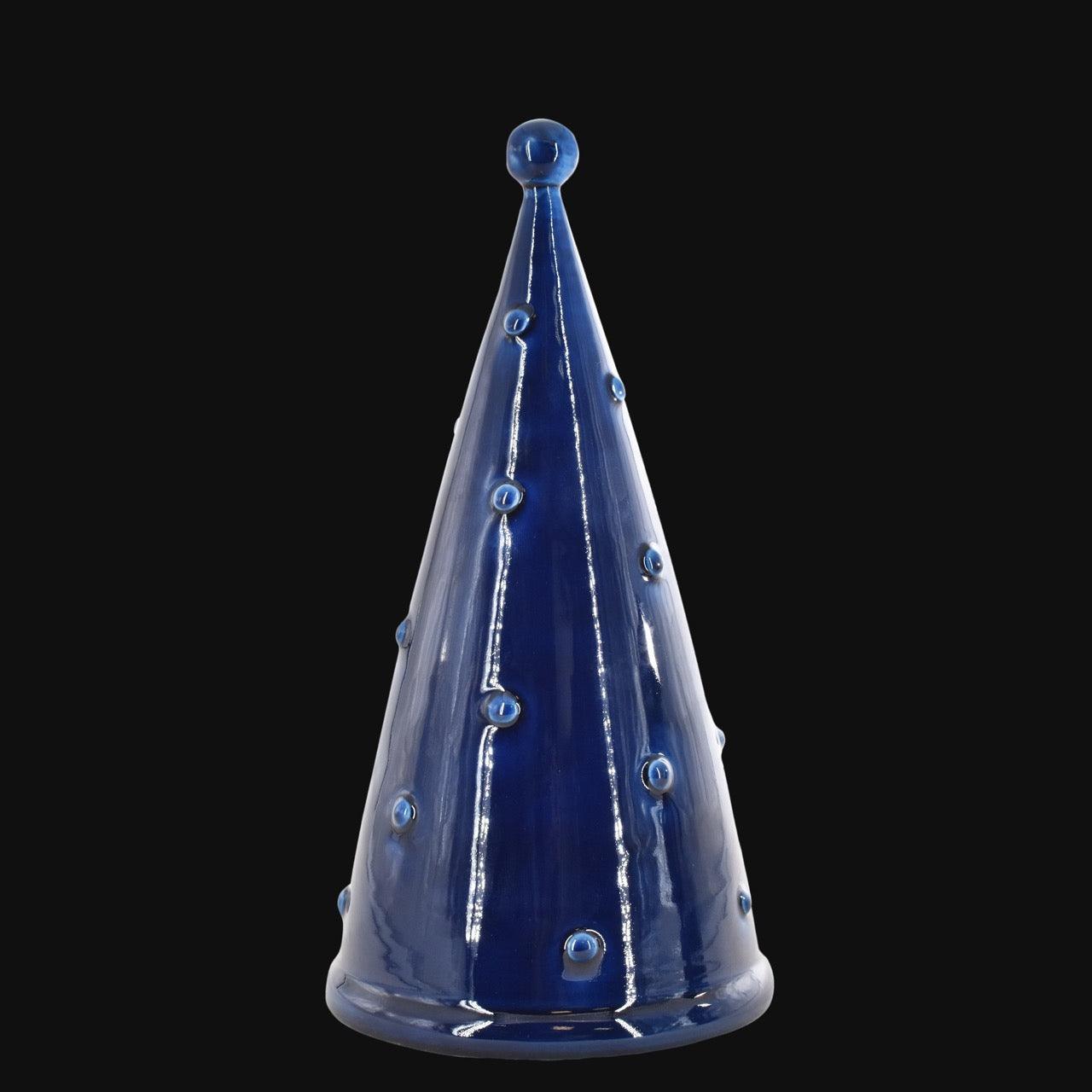 albero di Natale cono moderno blu in ceramica caltagirone fatti a mano, Sofia