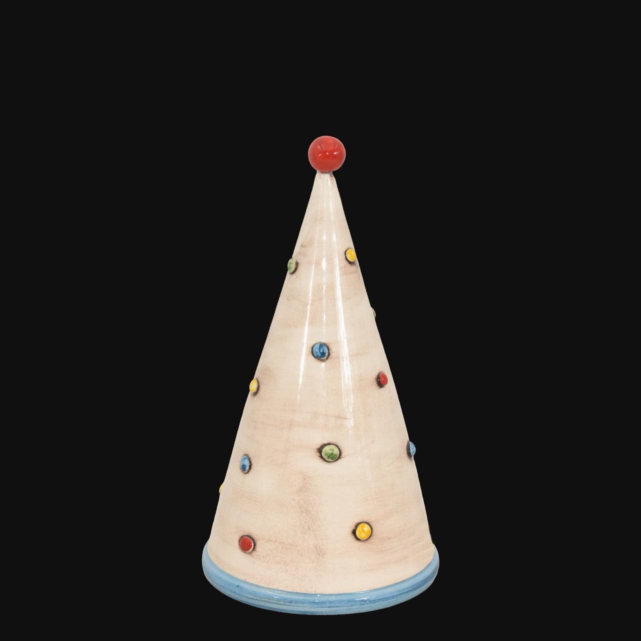 Albero di Natale cono moderno in ceramiche Caltagirone fatti a mano, decorazione artigianale.