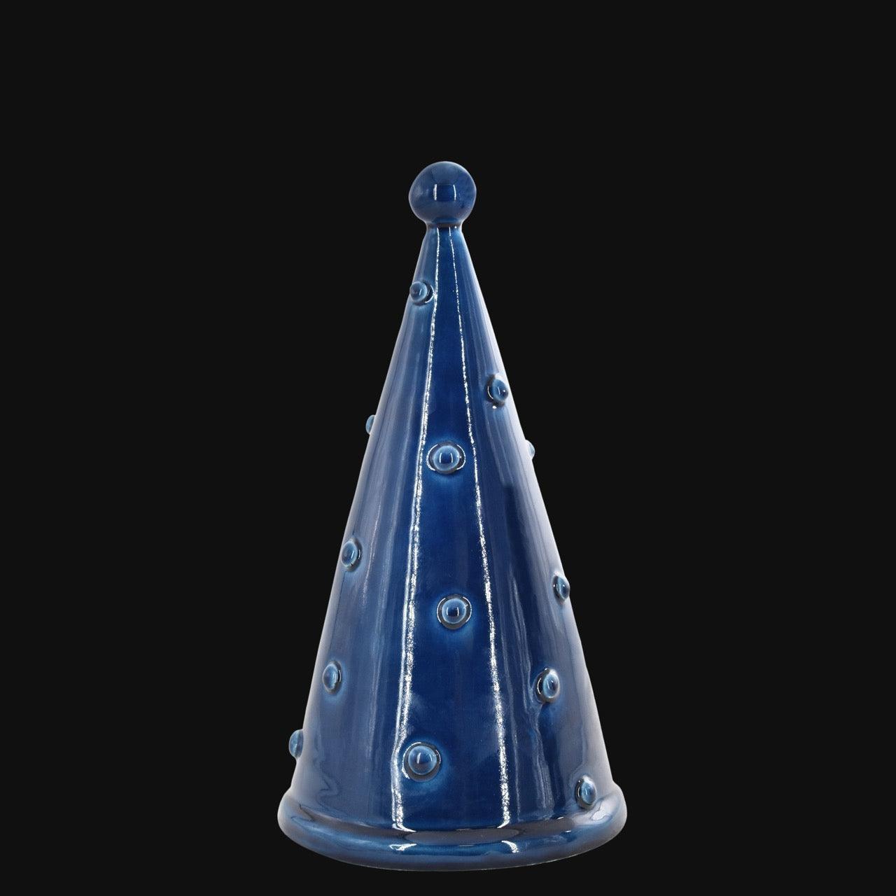 Albero di Natale moderno in ceramica blu, ceramiche Caltagirone fatti a mano