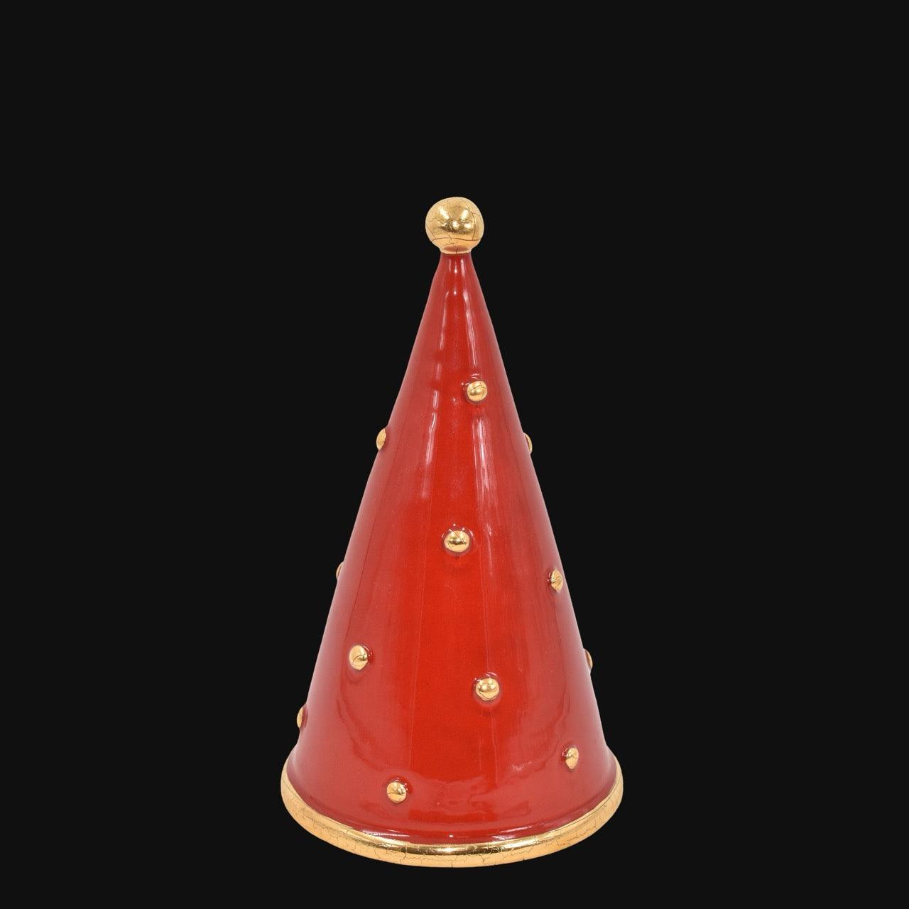 Albero di Natale moderno in ceramica rossa di Caltagirone, ceramiche fatti a mano