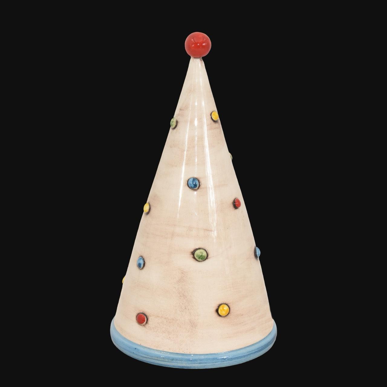 Albero di Natale cono moderno in ceramica di Caltagirone fatti a mano, decorato a rilievo