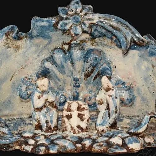 presepe ceramiche Caltagirone Sofia, natività blu fatti a mano, artigianato siciliano