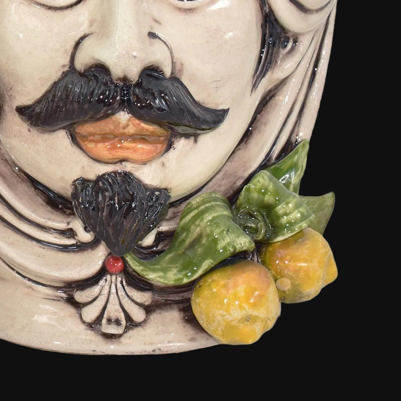 Testa h 25 con limoni siciliani gialli in madreperla uomo - Ceramiche di Caltagirone Sofia