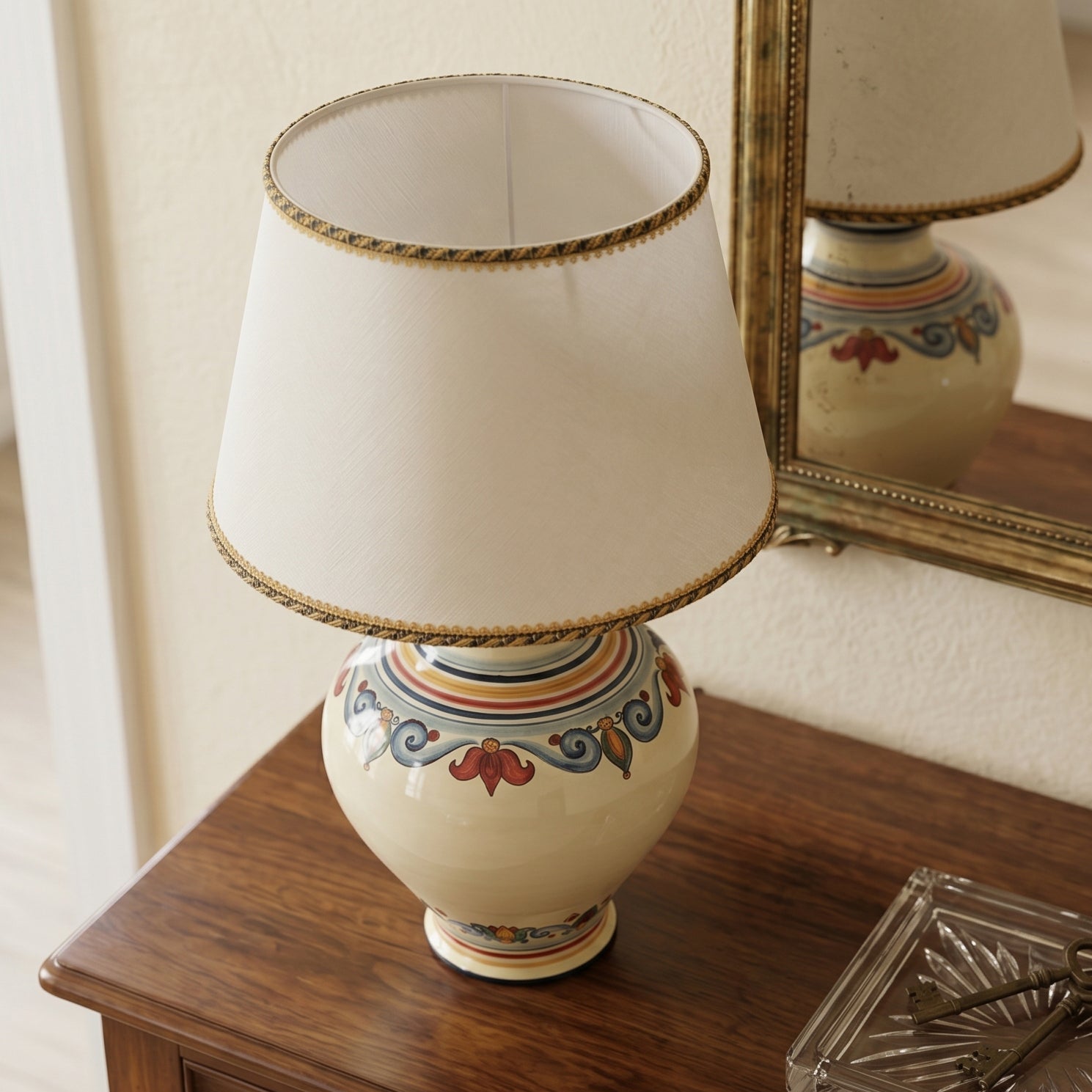 Lume Boccia in Ceramica di Caltagirone h 35 cm - Decoro Sicily