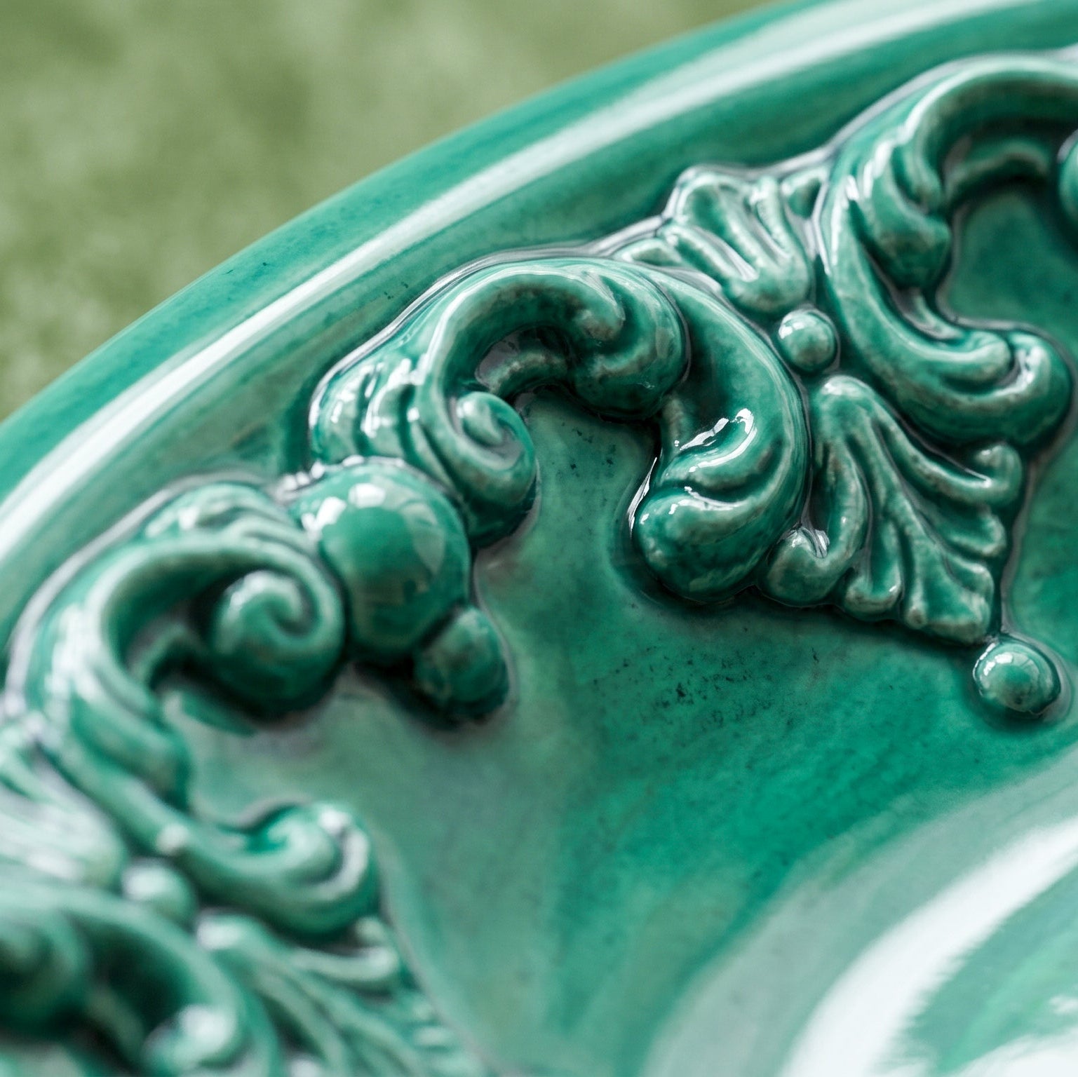 Piatto Svuota Tasche in Ceramica di Caltagirone Ø 30 cm - Plastico Sofia, Verde Smeraldo