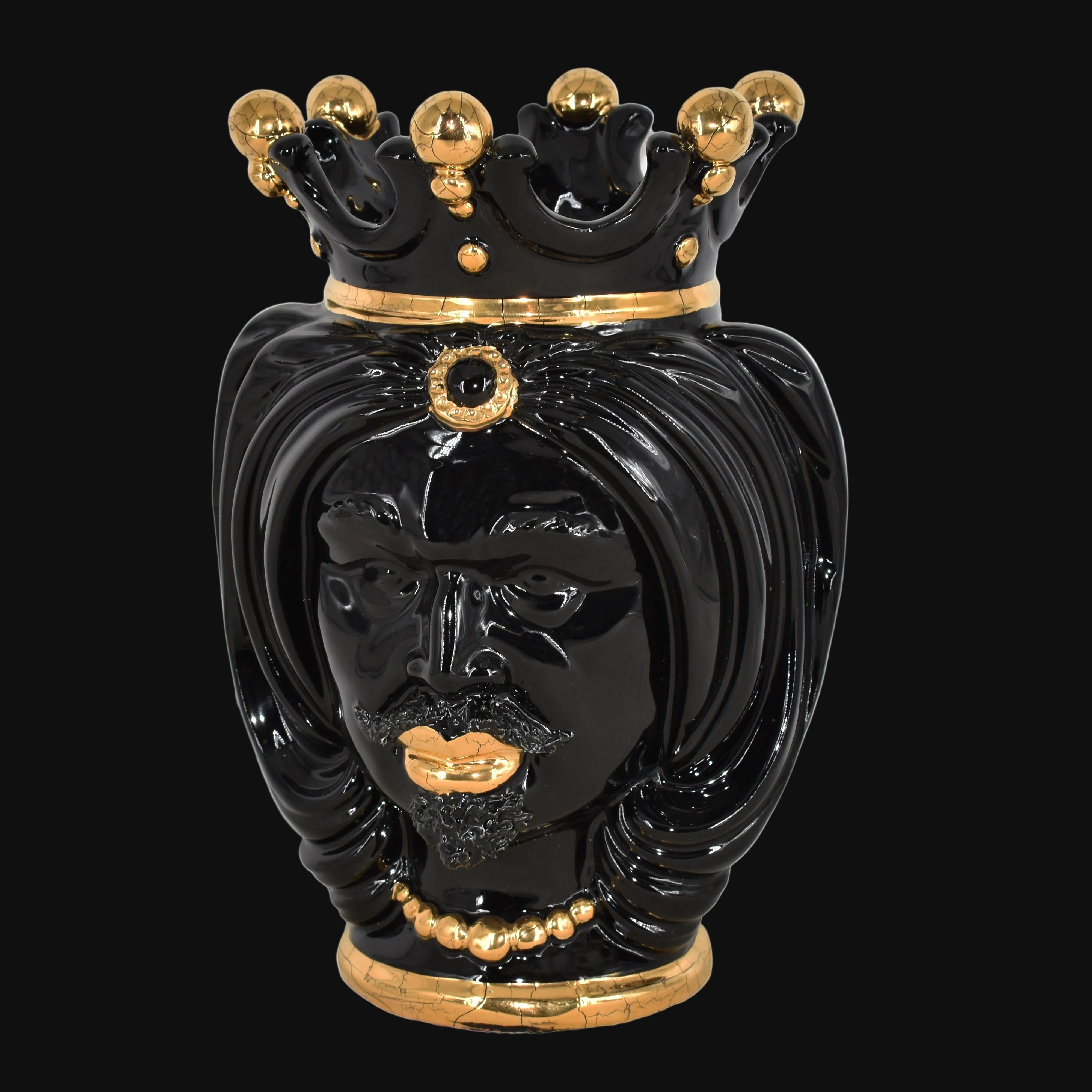 Testa di Moro h 25 cm - Donna, Black and Gold