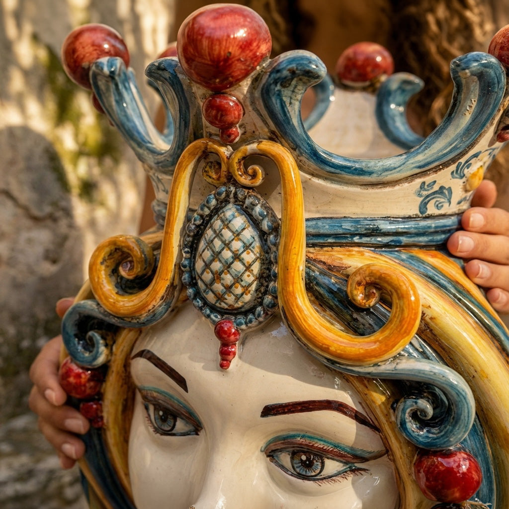 Testa di Moro h 38 cm - Donna, Decoro Sicily
