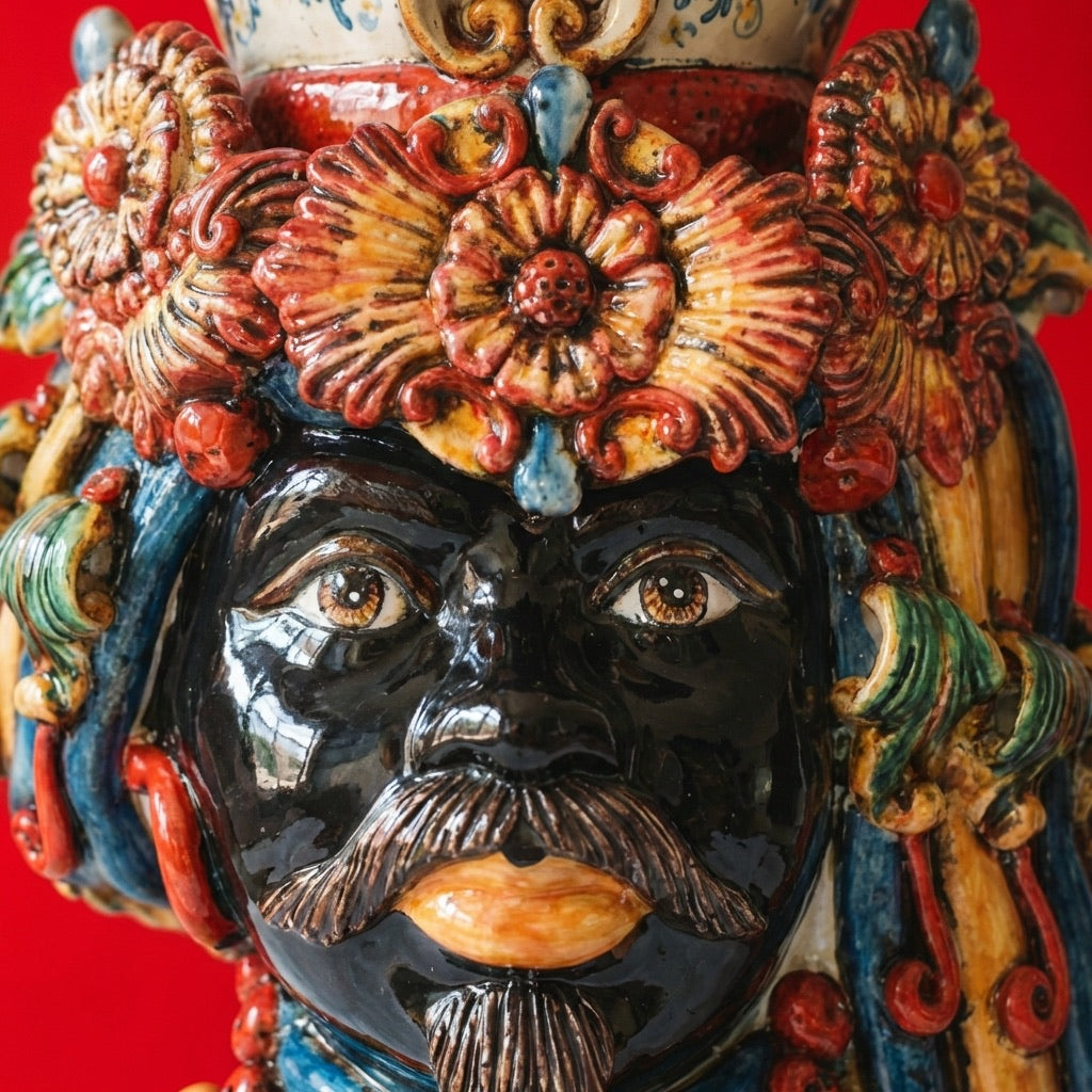 Testa di Moro con Turbante h 50 cm - Maschio Moro, Decoro Sicily