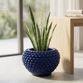 Cachepot a Pigna in Ceramica di Caltagirone - Blu Intenso