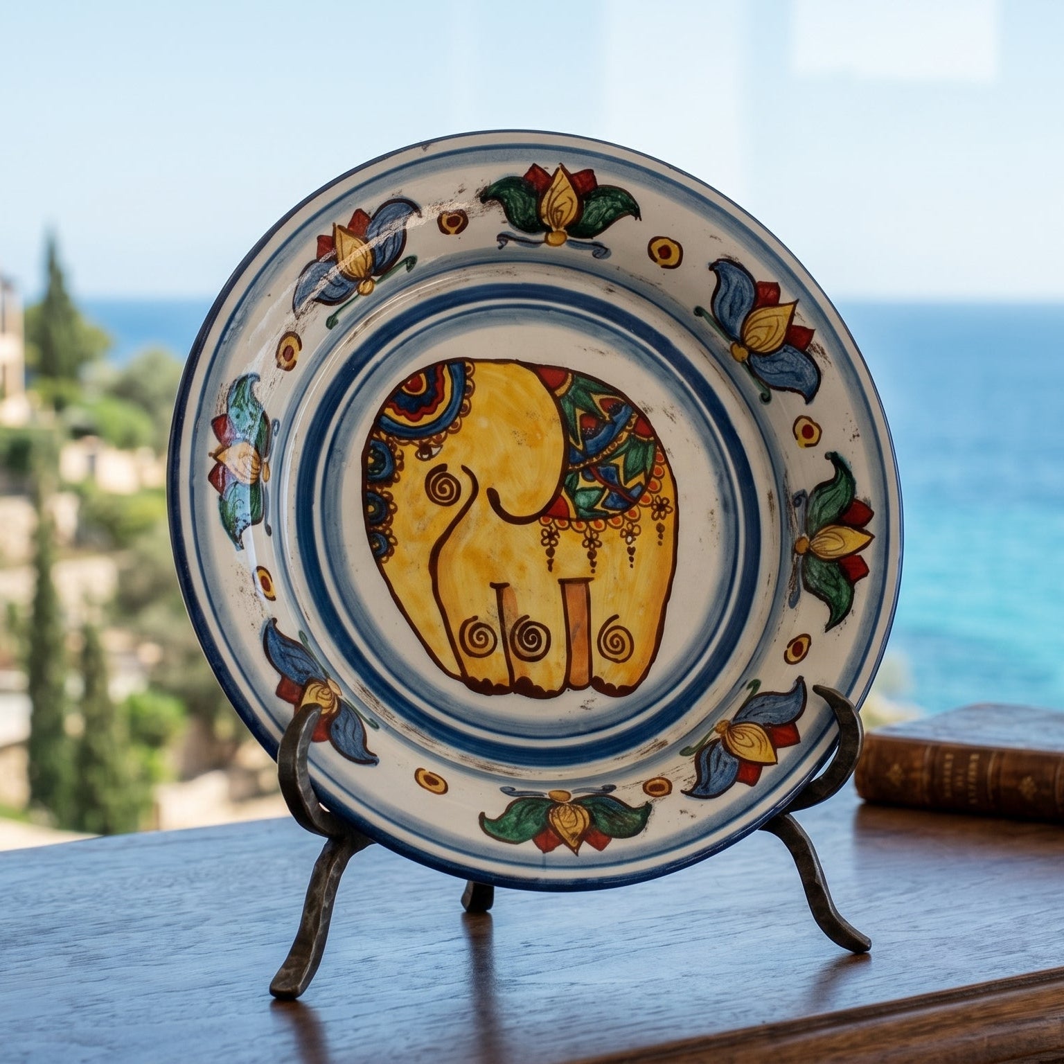 Fangotto Decoro Elefante in ceramica di Caltagirone
