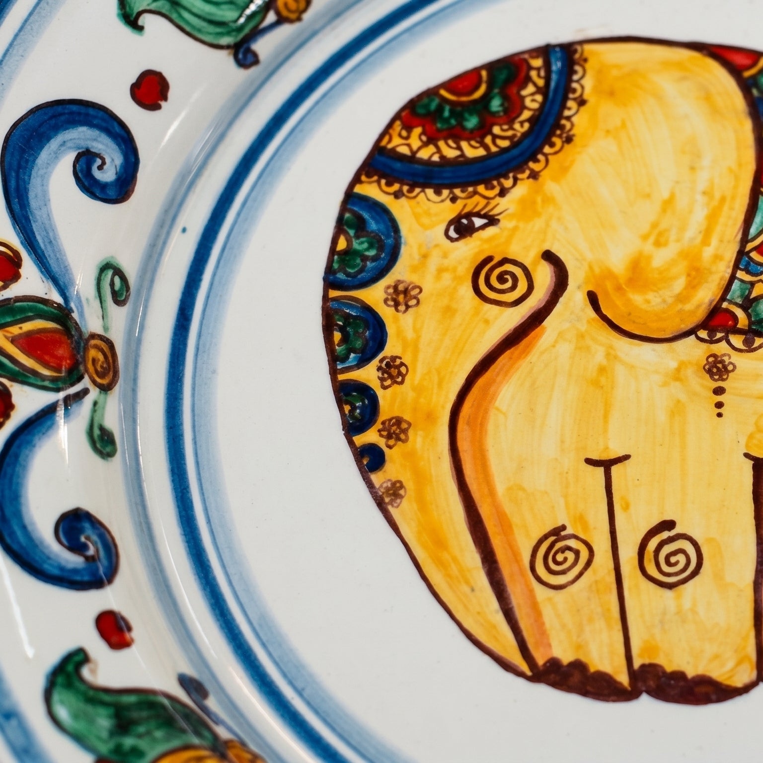 Fangotto Decoro Elefante in ceramica di Caltagirone