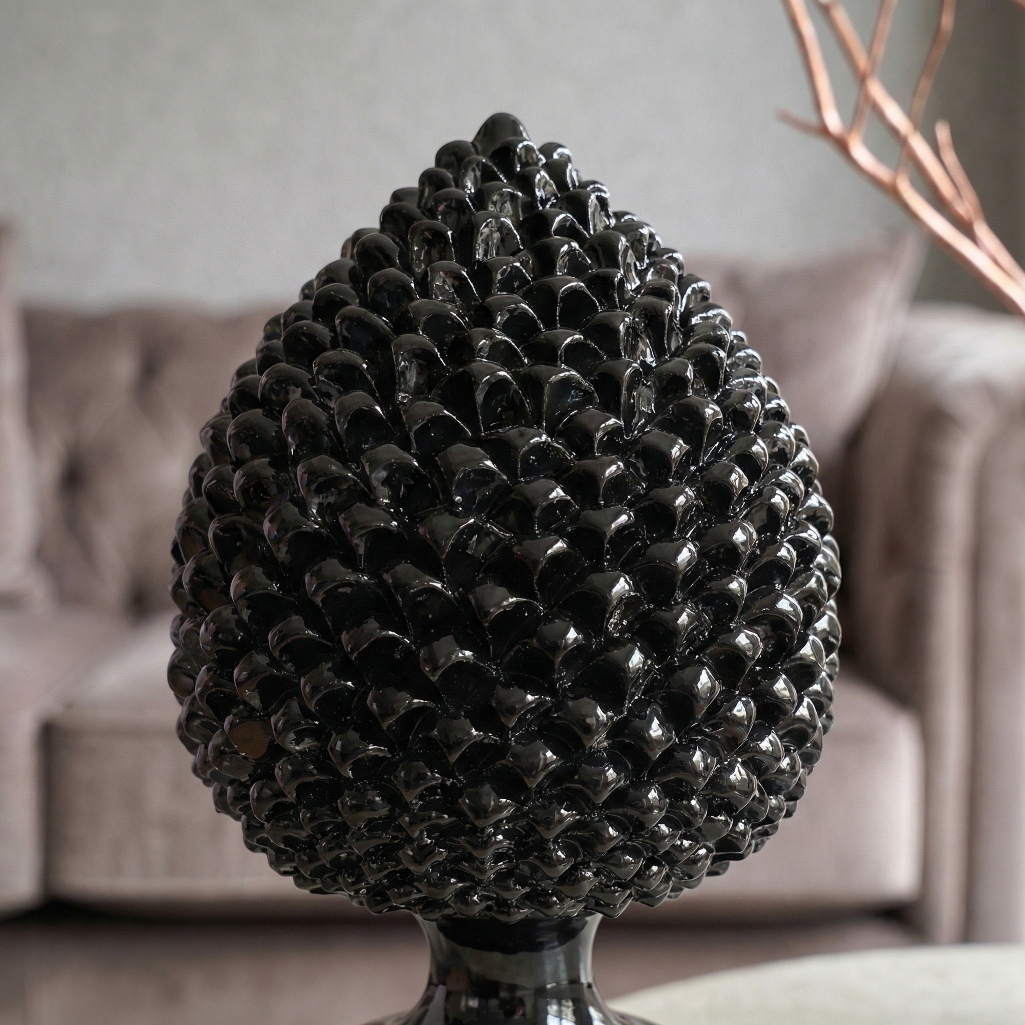 Pigna Artigianale in Ceramica di Caltagirone h 15/40 cm - Black Line