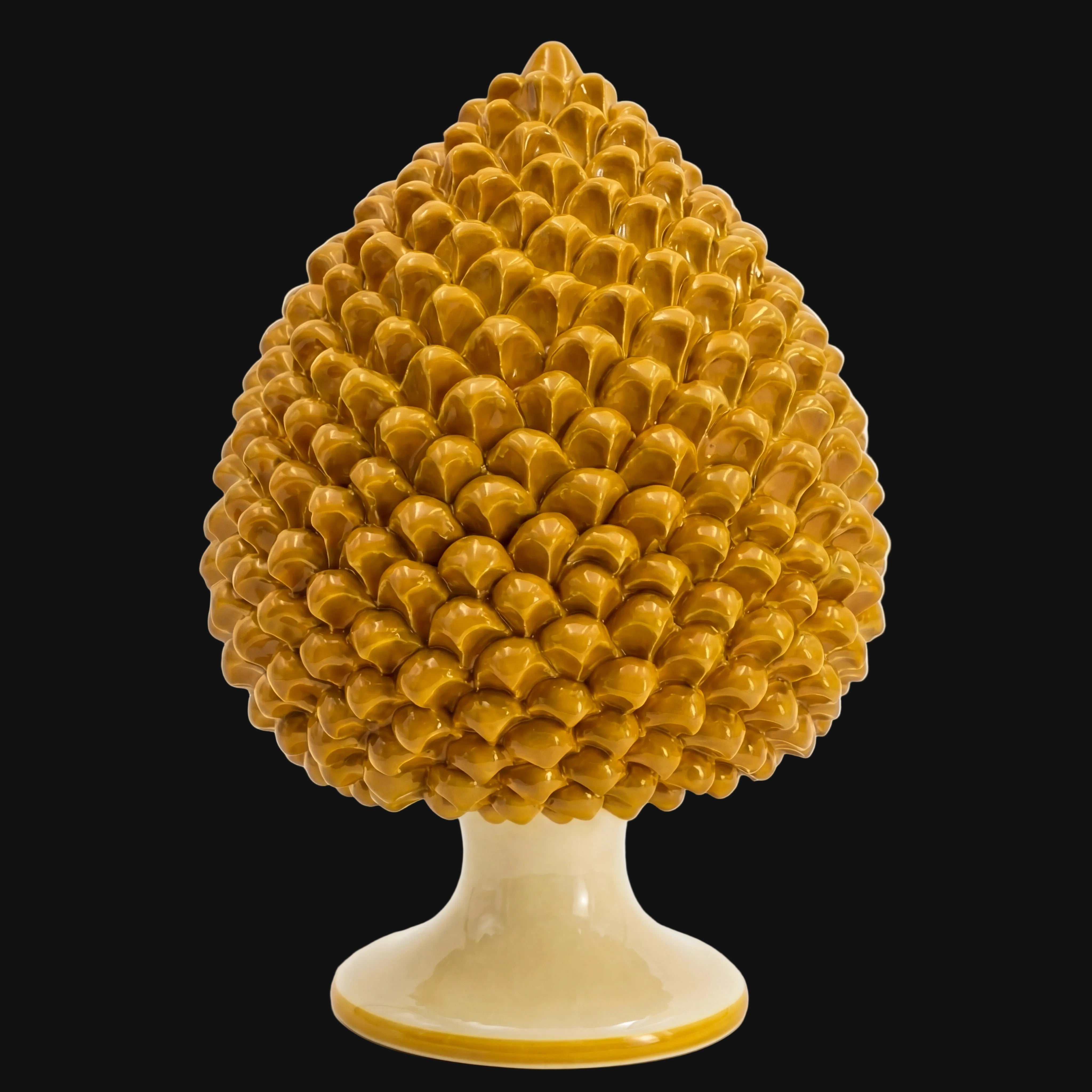 Pigna Artigianale in Ceramica di Caltagirone h 15/40 cm - Giallo e Arancio
