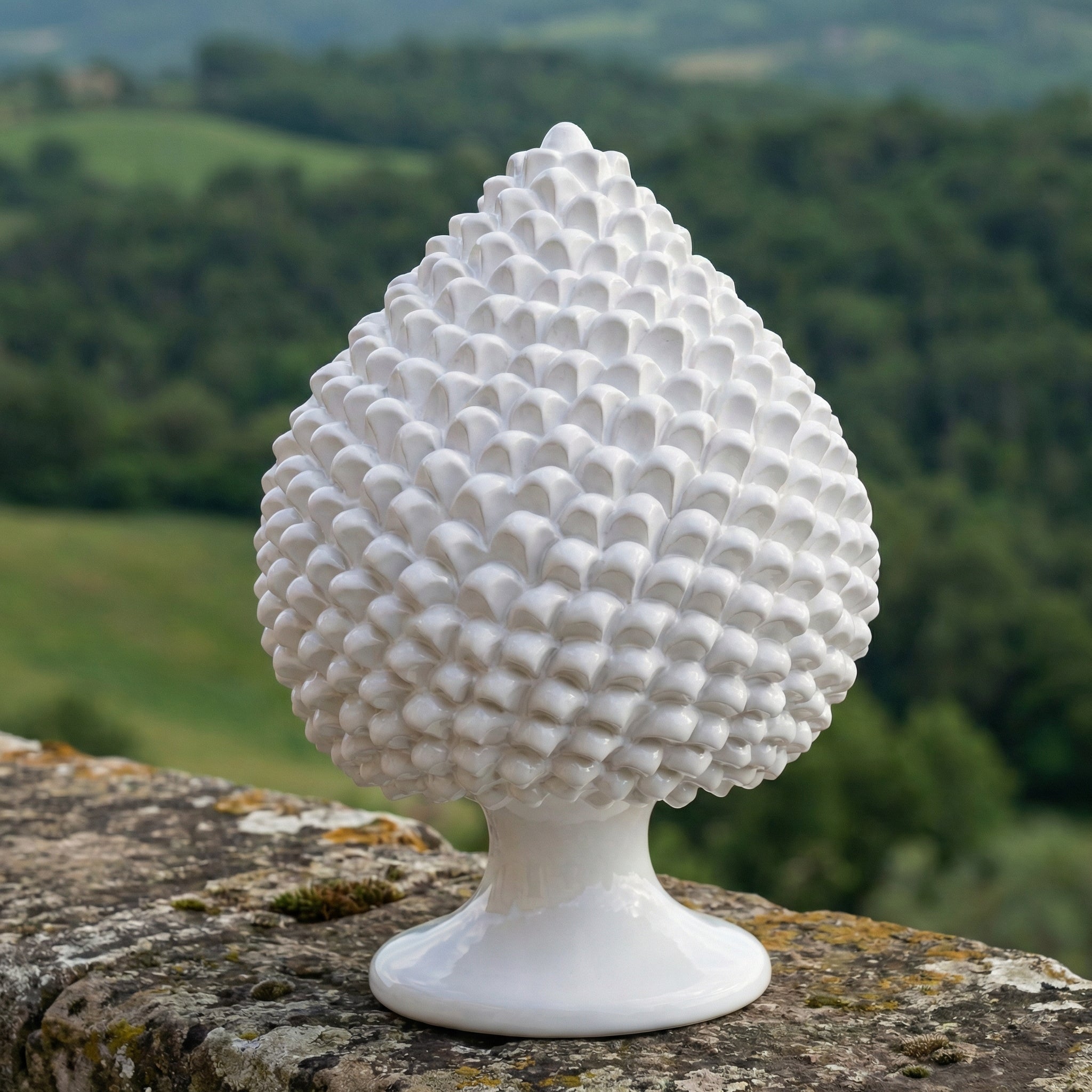 Pigna Artigianale in Ceramica di Caltagirone h 15/40 cm - White Line