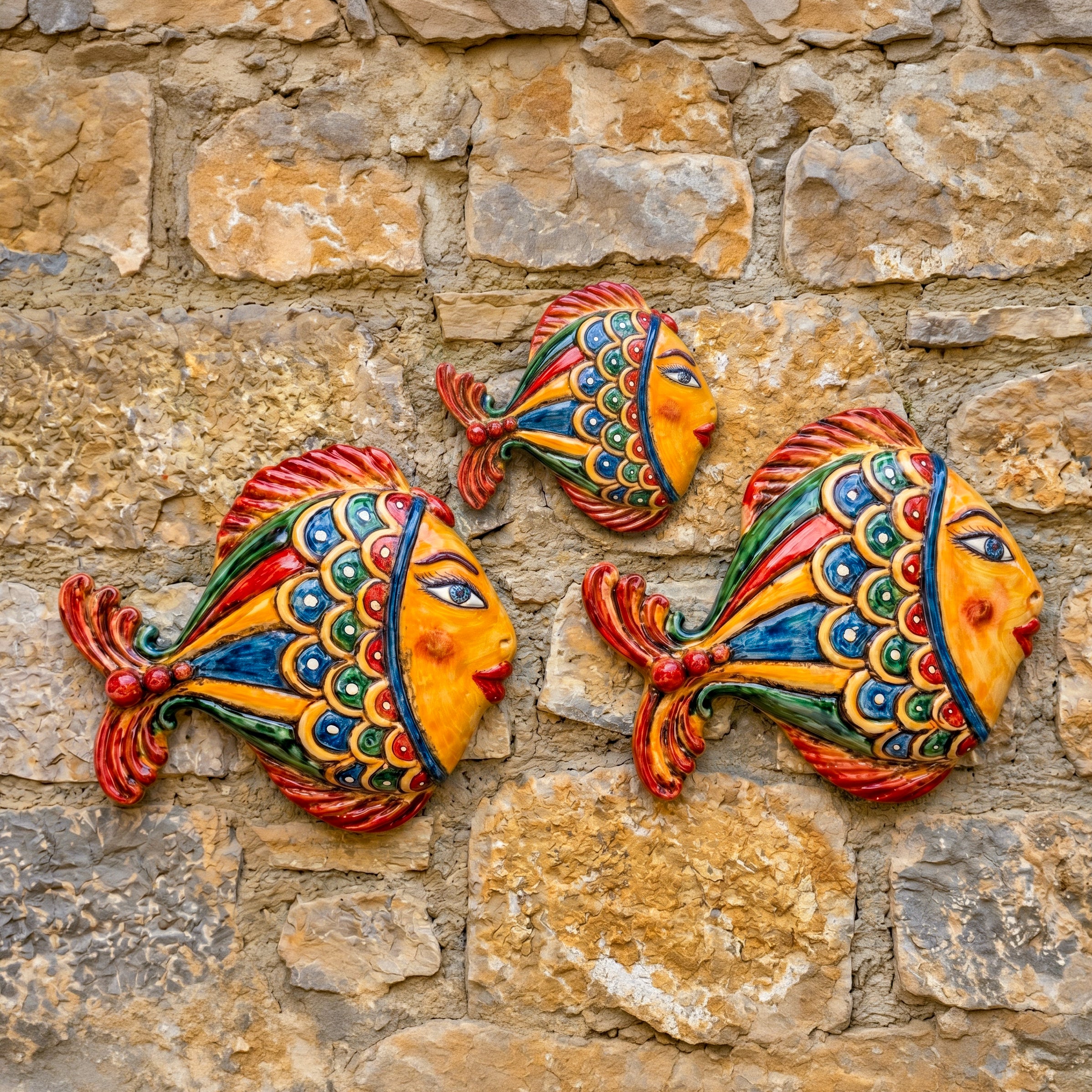 Pesce da Appendere in Ceramica di Caltagirone - Decoro Pesci | Bomboniera
