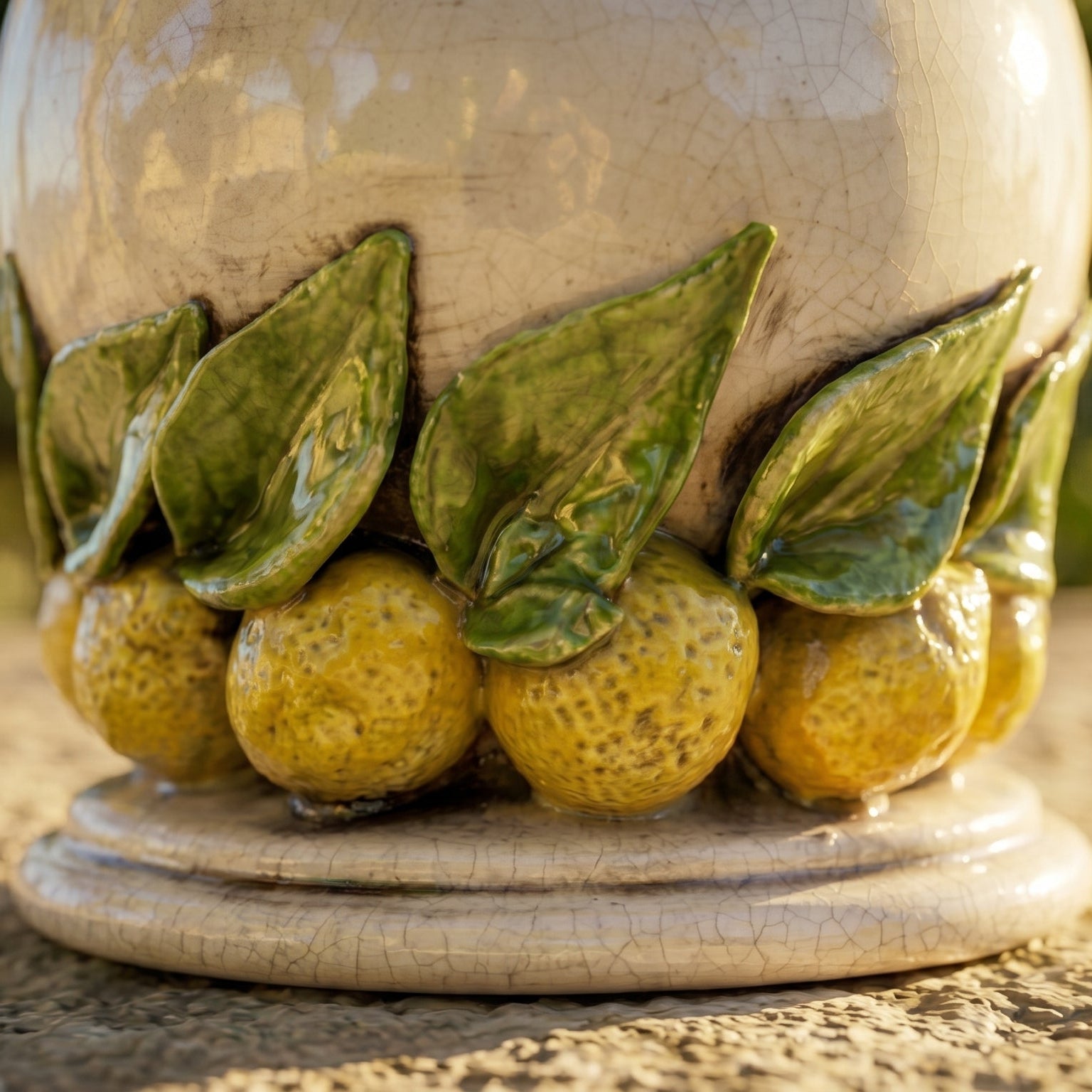 Portacandela in Ceramica di Caltagirone h 18 cm - Limoni di Sicilia, Madreperla Colorato | Bomboniera