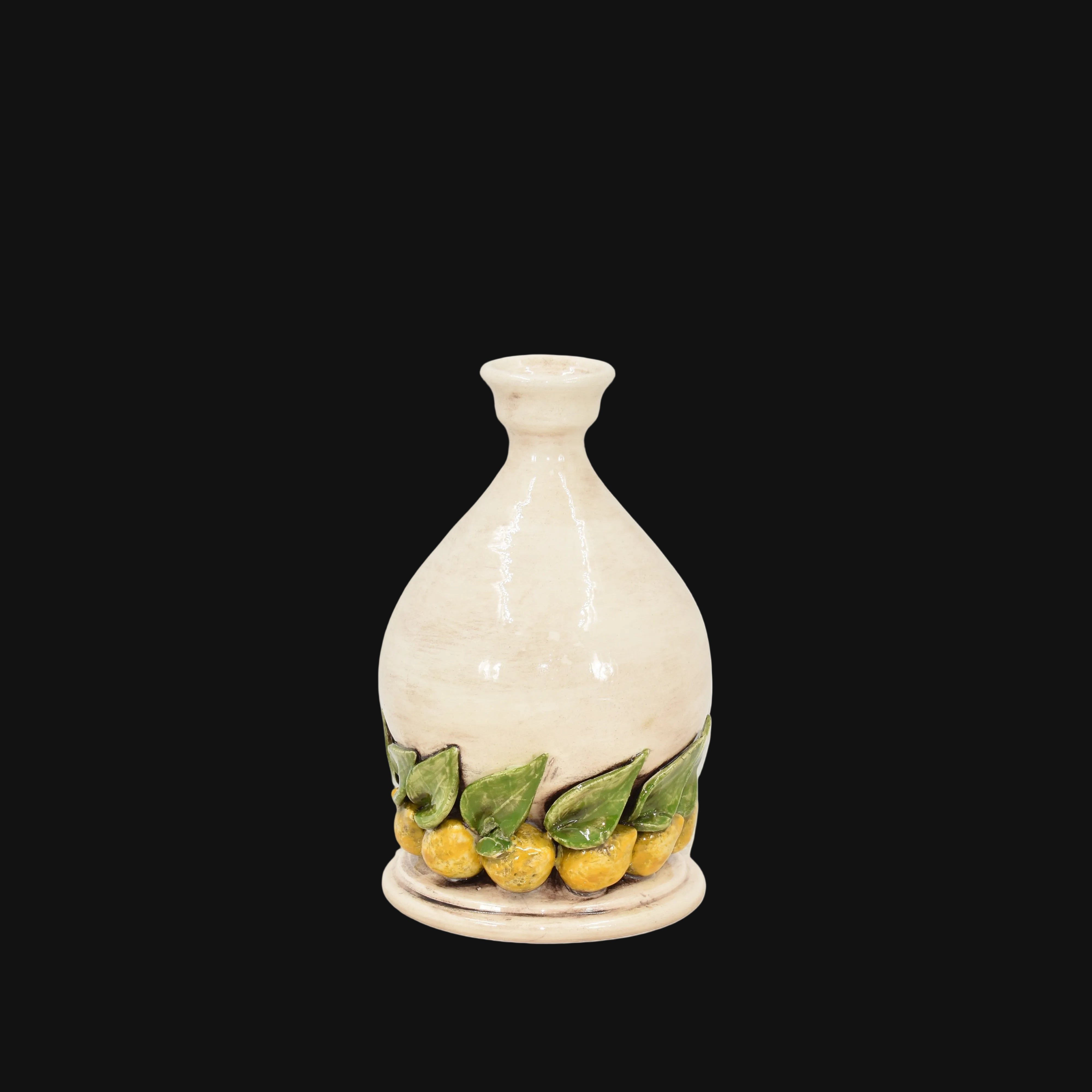 Portacandela in Ceramica di Caltagirone h 18 cm - Limoni di Sicilia, Madreperla Colorato | Bomboniera