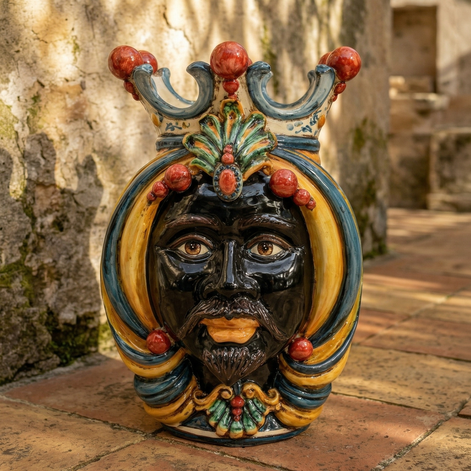Testa di Moro h 38 cm - Maschio Moro, Decoro Sicily