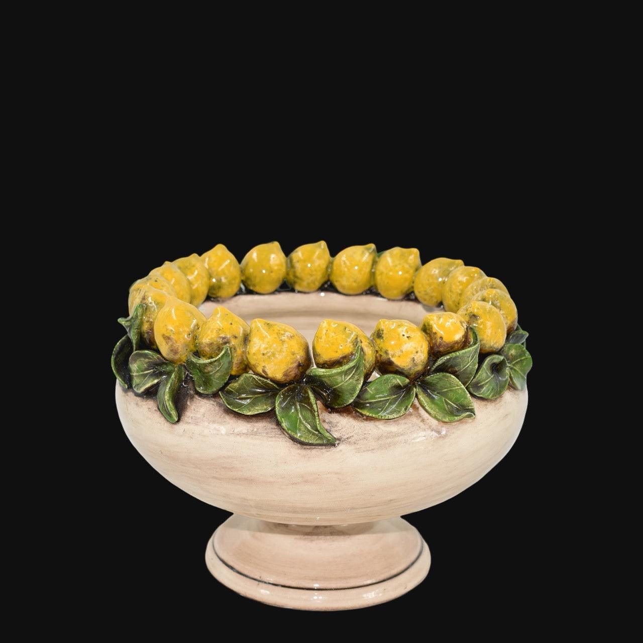 Alzata con Limoni Siciliani decoro Madreperla Colorato - Ceramiche di Caltagirone Sofia