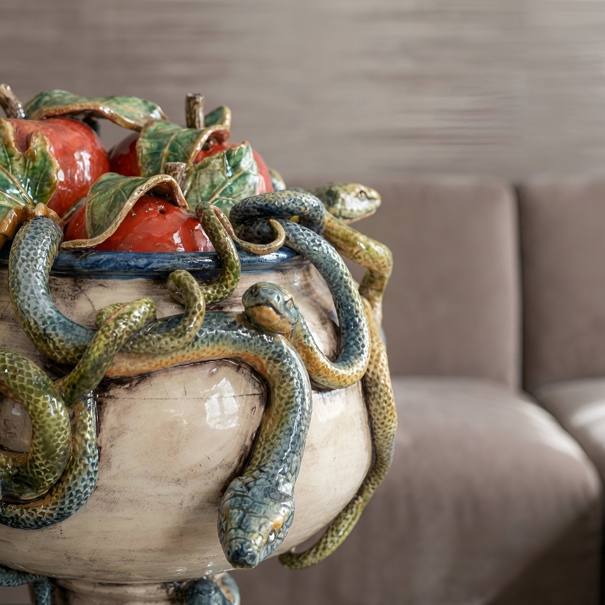 Alzata in Ceramica di Caltagirone h 26 cm - Linea Giardini dell'Eden