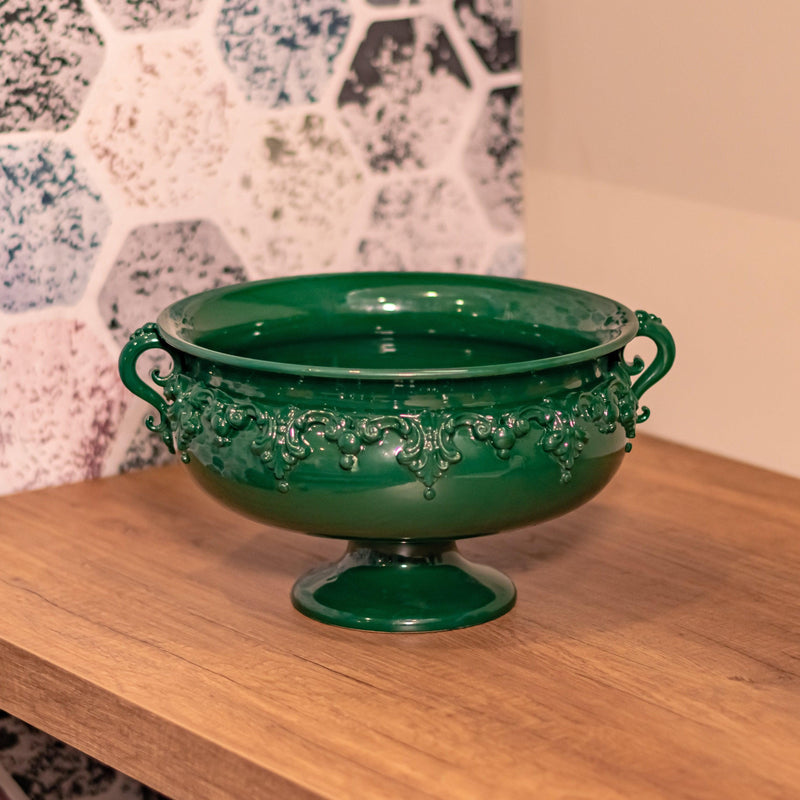 Alzata in Ceramica di Caltagirone - Verde Antico
