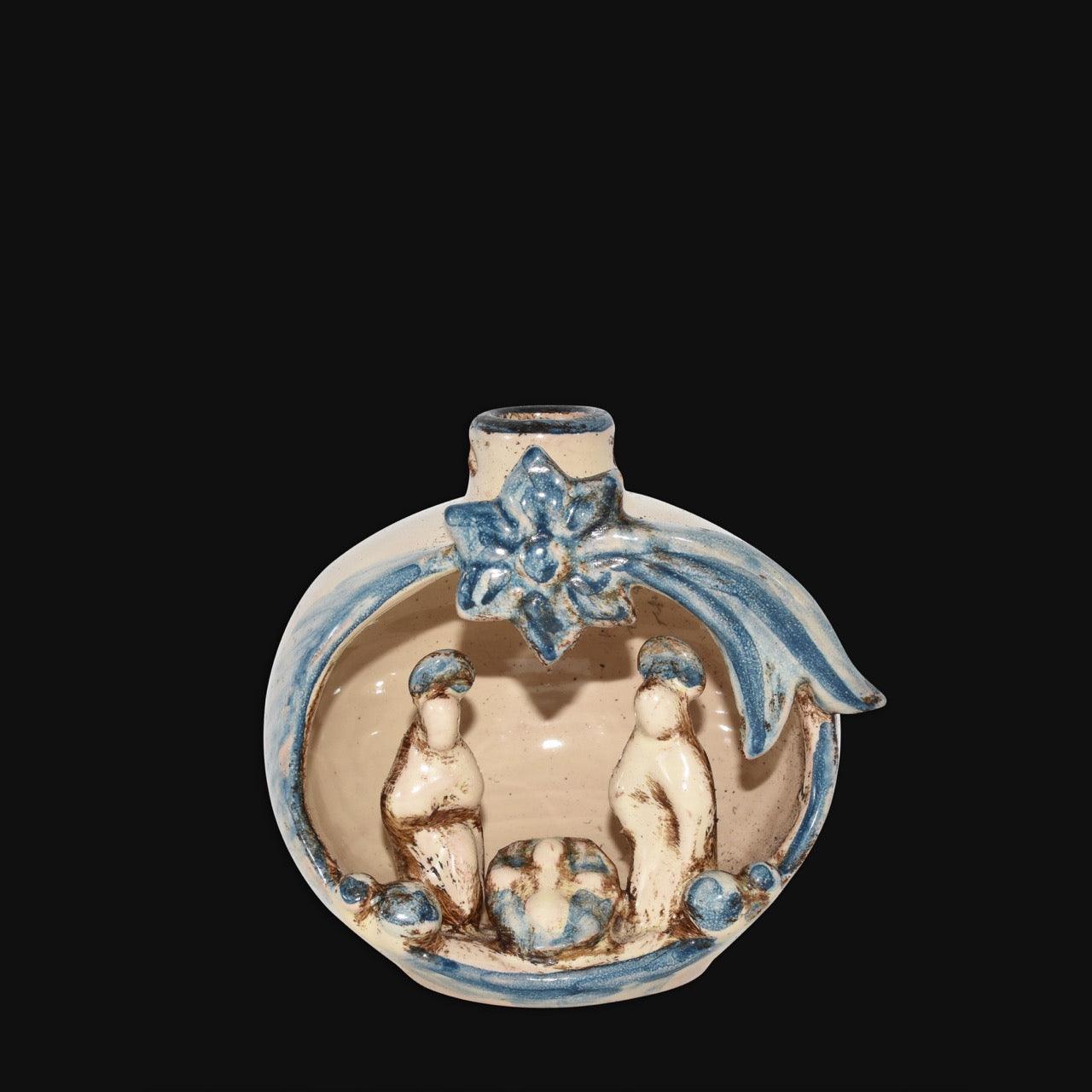 Presepe mini ceramica blu, ceramiche Caltagirone fatti a mano, artigianato Sofia