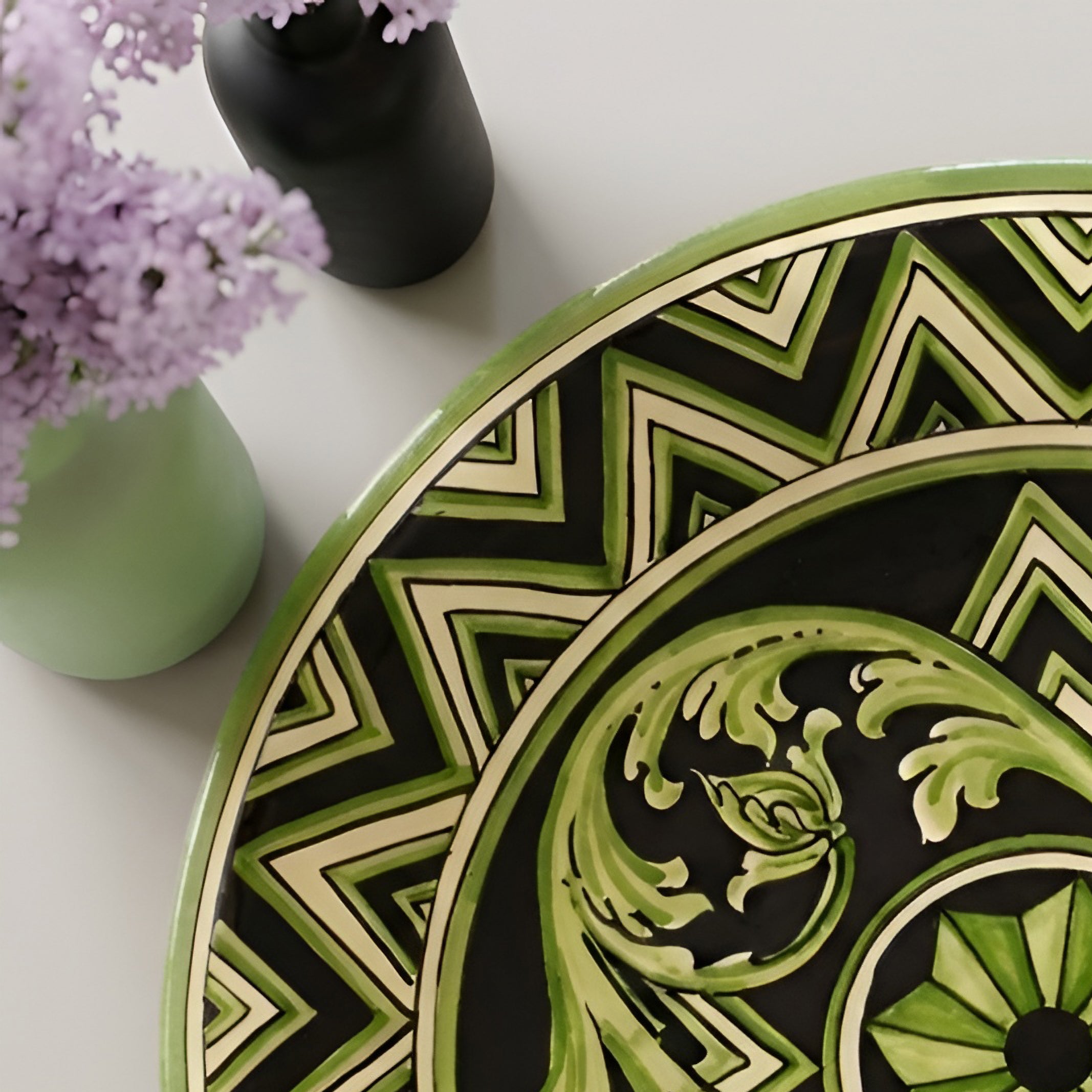 Piatto Ornamentale in Ceramica di Caltagirone Ø 40 cm - Linea Parigi