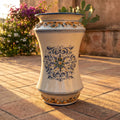 Portaombrelli ad albarello h 50 in serie d'arte Blu e arancio - Ceramiche di Caltagirone Sofia