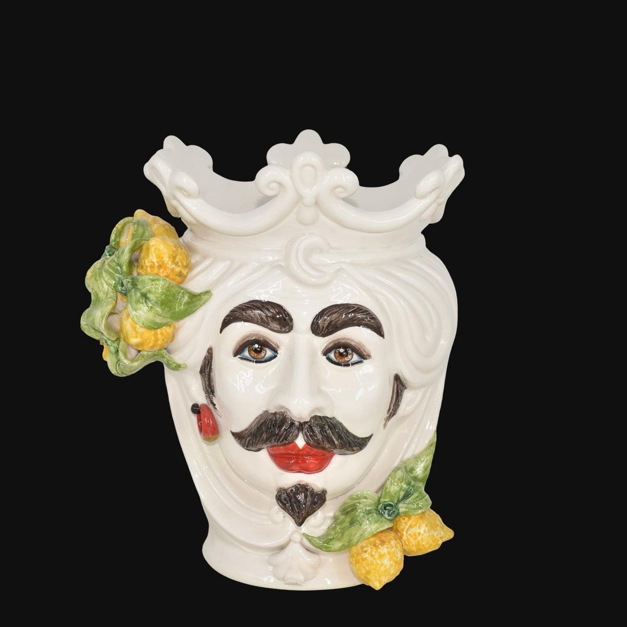 Testa h 25 cm White and Lemon uomo - Ceramiche di Caltagirone Sofia