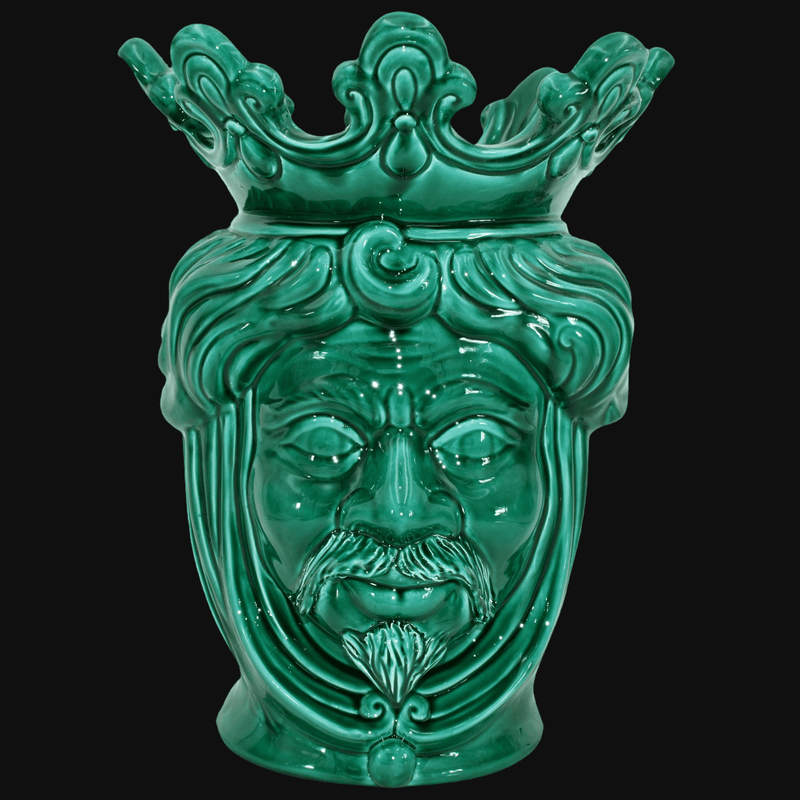 Testa di Moro h 40 cm - Maschio, Verde Smeraldo