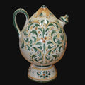 Ceramiche di Caltagirone fatti a mano con decori verdi e gialli, pezzo artigianale unico